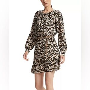 Michael Kors Animal Print Long Sleeve Dress